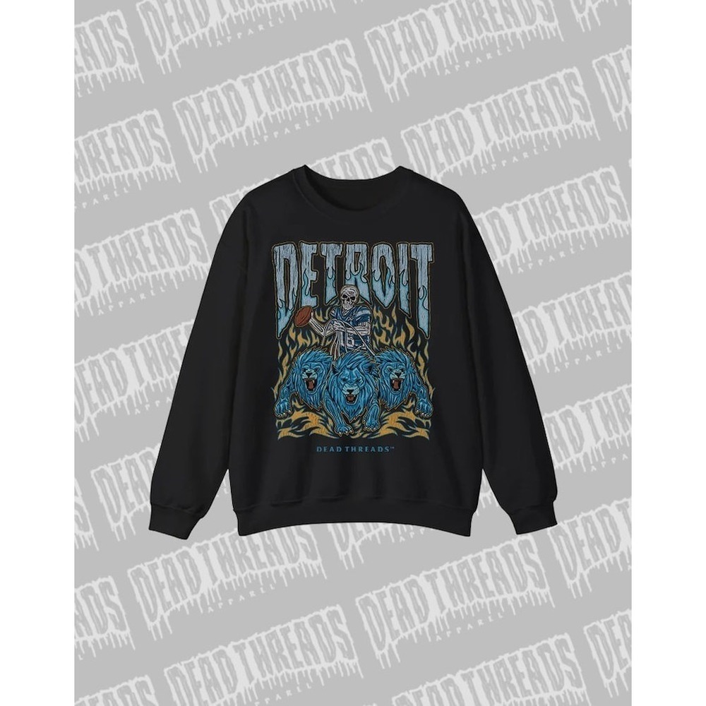 Detroit Football Sweatshirt Dead Threads Football Sweatshirt Nfl